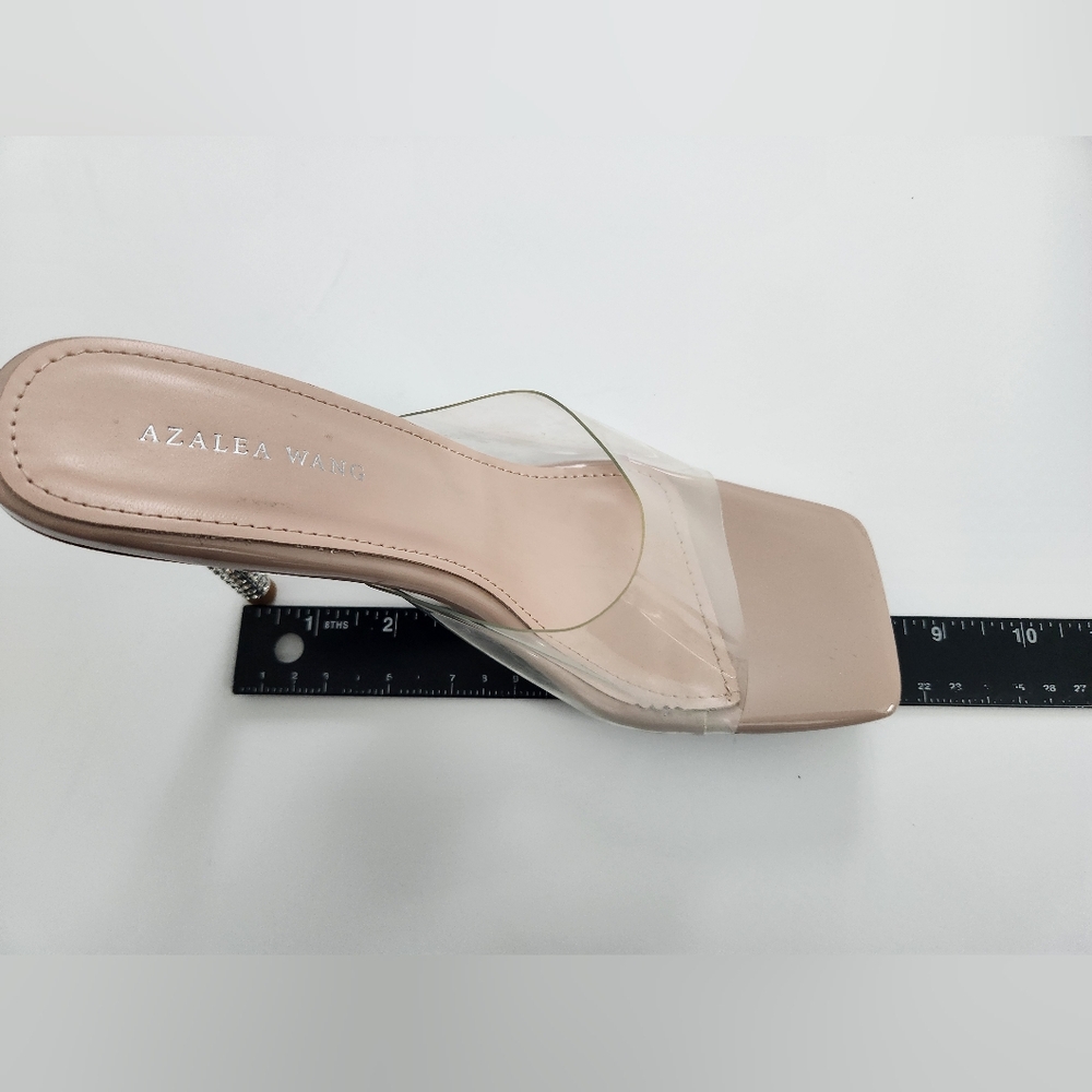 AZALEA WANG Clear Heel Sandal in Nude Women's Size 8 - Picture 8 of 10